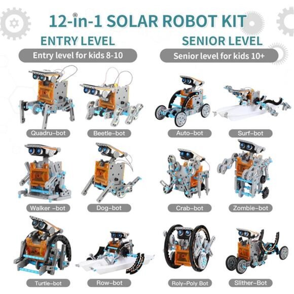 Kids‎ Learning Experiment Toys 12-in-1 STEM Solar Robot Kit Toys Gifts for Boys - Picture 5 of 6